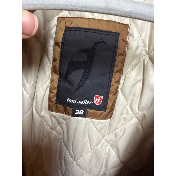 Toni Sailer Quilted Hooded Jacket Brown Metallic Ski Snowboard Womens Size 38 - Picture 5 of 13